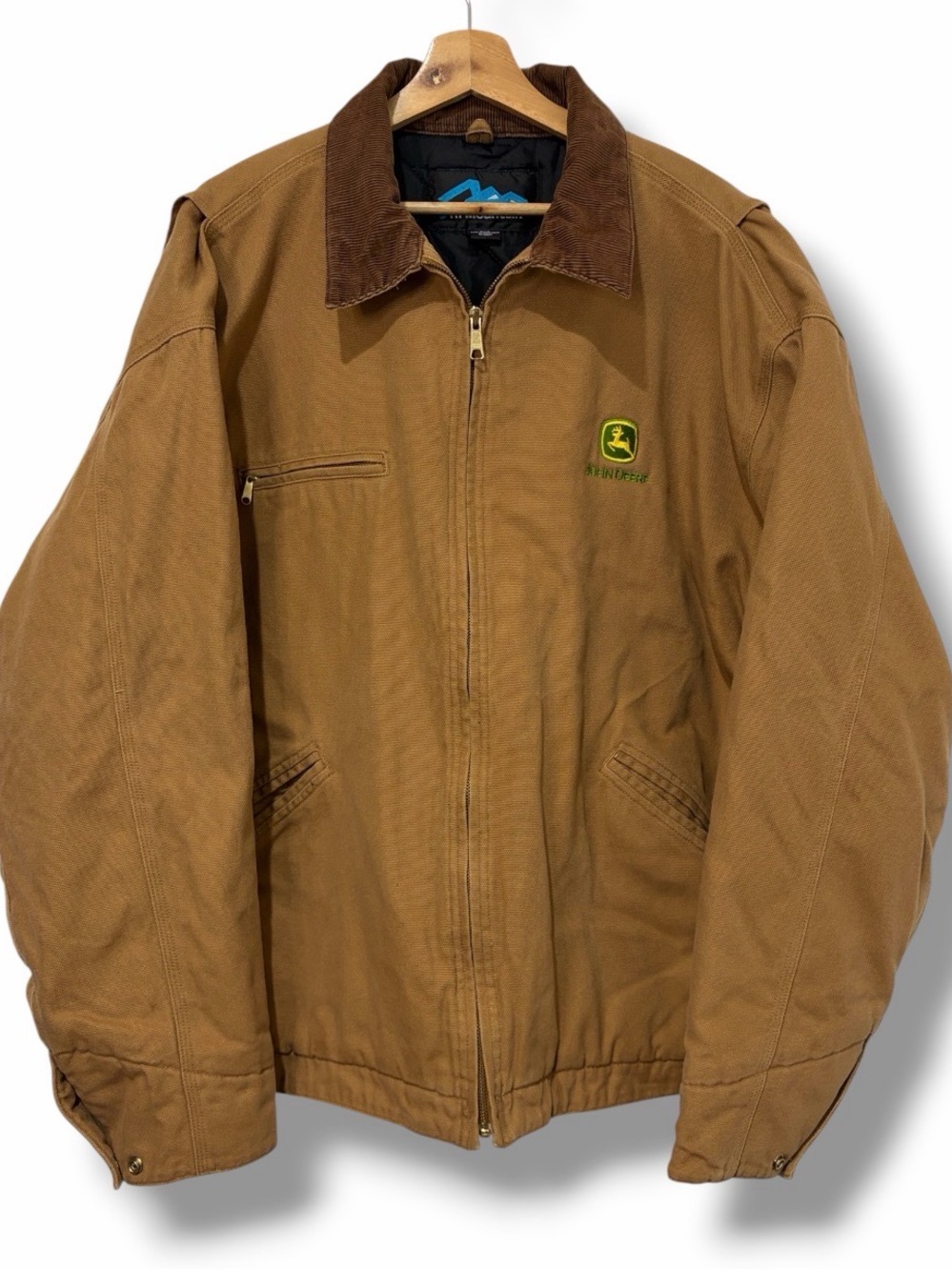 Vintage 90s Tri Mountain John Deere Jacket Size 2XL Duck Canvas Chore Coat